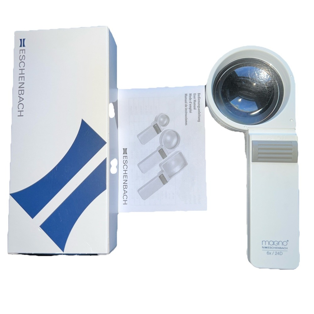 Eschenbach‎ Magno LED Handheld Magnifier 6X/24D Illuminated Germany New